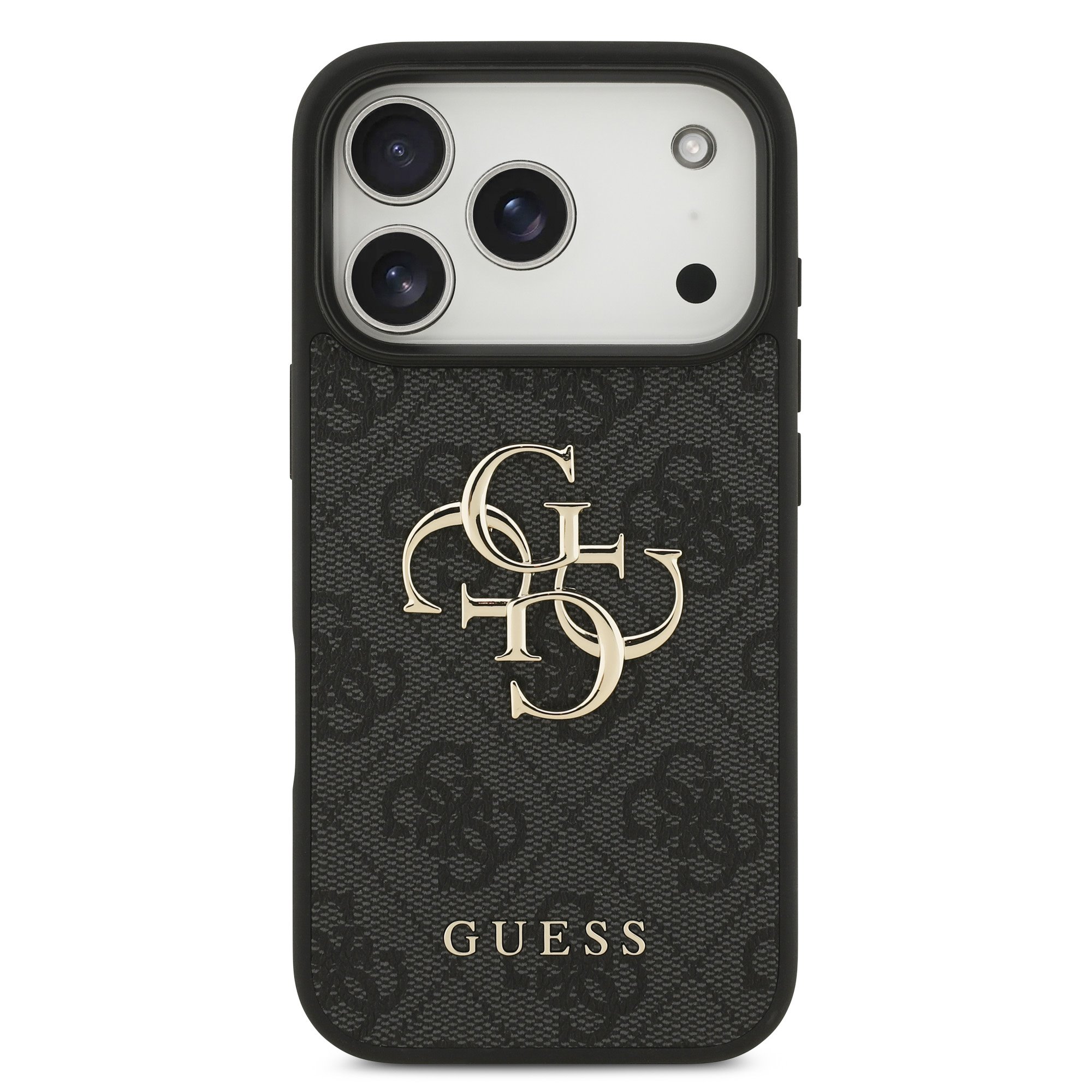 GUESS Калъф Apple iPhone 17 Pro Max, PU 4G Metal Logo, /сив/ – GUHCP17X4GMGGR