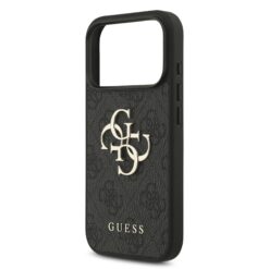 GUESS Калъф Apple iPhone 17 Pro Max, PU 4G Metal Logo, /сив/ – GUHCP17X4GMGGR