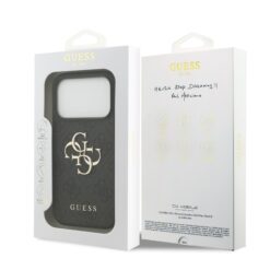 GUESS Калъф Apple iPhone 17 Pro Max, PU 4G Metal Logo, /сив/ – GUHCP17X4GMGGR