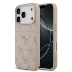 GUESS Калъф Apple iPhone 17 Pro Max, PU Leather 4G Colored Ring MagSafe, /розов/ – GUHMP17XG4GFRP