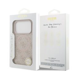 GUESS Калъф Apple iPhone 17 Pro Max, PU Leather 4G Colored Ring MagSafe, /розов/ – GUHMP17XG4GFRP