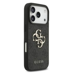GUESS Калъф Apple iPhone 17 Pro, PU 4G Metal Logo, /сив/ – GUHCP17L4GMGGR