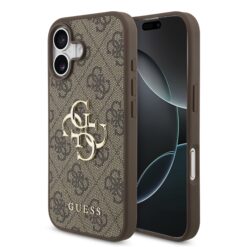 GUESS Калъф Apple iPhone 17, PU 4G Metal Logo, /кафяв/ – GUHCP17S4GMGBR