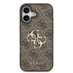GUESS Калъф Apple iPhone 17, PU 4G Metal Logo, /кафяв/ – GUHCP17S4GMGBR