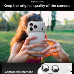 SPIGEN Camera Glass Optic Pro XL Glass tR.Ez Fit Apple iPhone 17 Pro Max / сребърен/ – AGL10652