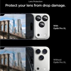 SPIGEN Camera Glass Optic Pro XL Glass tR.Ez Fit Apple iPhone 17 Pro / сребърен/ – AGL10647