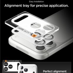 SPIGEN Camera Glass Optic Pro XL Glass tR.Ez Fit Apple iPhone 17 Pro / сребърен/ – AGL10647