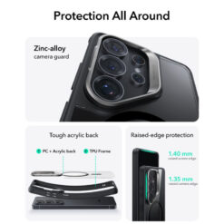 ESR Калъф Classic Hybrid със стойка Samsung S26 Ultra, MagSafe /прозрачно + черно/