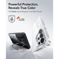 ESR Калъф Classic Hybrid със стойка Samsung S26 Ultra, MagSafe /прозрачно + черно/