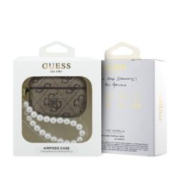GUESS Калъф Airpods Pro 3, PU 4G Classic Logo Pearl Strap, /кафяв/ – GUAP3P4E4PSW
