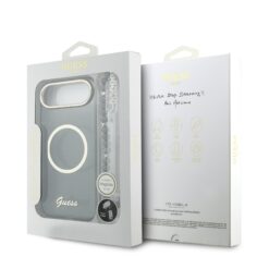 GUESS Калъф Apple iPhone 17 Air, Glitter Script Strap MagSafe + Wrist strap /черен/- GUHMP17M5HTGSMSK