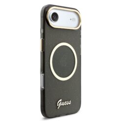 GUESS Калъф Apple iPhone 17 Air, Glitter Script Strap MagSafe + Wrist strap /черен/- GUHMP17M5HTGSMSK