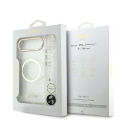 GUESS Калъф Apple iPhone 17 Air, Glitter Script Strap MagSafe + Wrist strap /прозрачен/- GUHMP17M5HTGSMSH