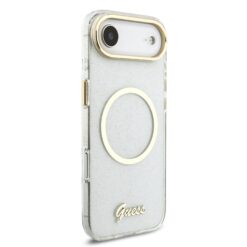 GUESS Калъф Apple iPhone 17 Air, Glitter Script Strap MagSafe + Wrist strap /прозрачен/- GUHMP17M5HTGSMSH
