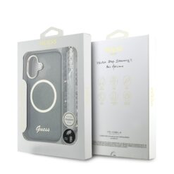 GUESS Калъф Apple iPhone 17, Glitter Script Strap MagSafe + Wrist strap /черен/- GUHMP17S5HTGSMSK