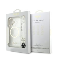 GUESS Калъф Apple iPhone 17, Glitter Script Strap MagSafe + Wrist strap /прозрачен/- GUHMP17S5HTGSMSH