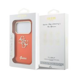 GUESS Калъф Apple iPhone 17 Pro, IML 4G Script Metal Logo /оранжев/ – GUHCP17L5HC4MLSO