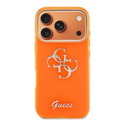 GUESS Калъф Apple iPhone 17 Pro, IML 4G Script Metal Logo /оранжев/ – GUHCP17L5HC4MLSO