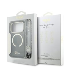 GUESS Калъф Apple iPhone 17 Pro Max, Glitter Script Strap MagSafe + Wrist strap /черен /- GUHMP17X5HTGSMSK