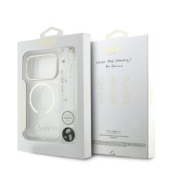 GUESS Калъф Apple iPhone 17 Pro Max, Glitter Script Strap MagSafe + Wrist strap /прозрачен/- GUHMP17X5HTGSMSH