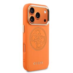 GUESS Калъф Apple iPhone 17 Pro Max, PU Perforated 4G Logo MagSafe /оранжев/ – GUHMP17X5PG4SRGO