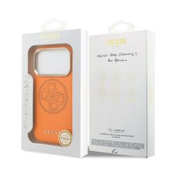 GUESS Калъф Apple iPhone 17 Pro, PU Perforated 4G Logo MagSafe /оранжев/ – GUHMP17L5PG4SRGO