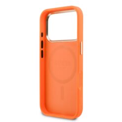 GUESS Калъф Apple iPhone 17 Pro, PU Perforated 4G Logo MagSafe /оранжев/ – GUHMP17L5PG4SRGO