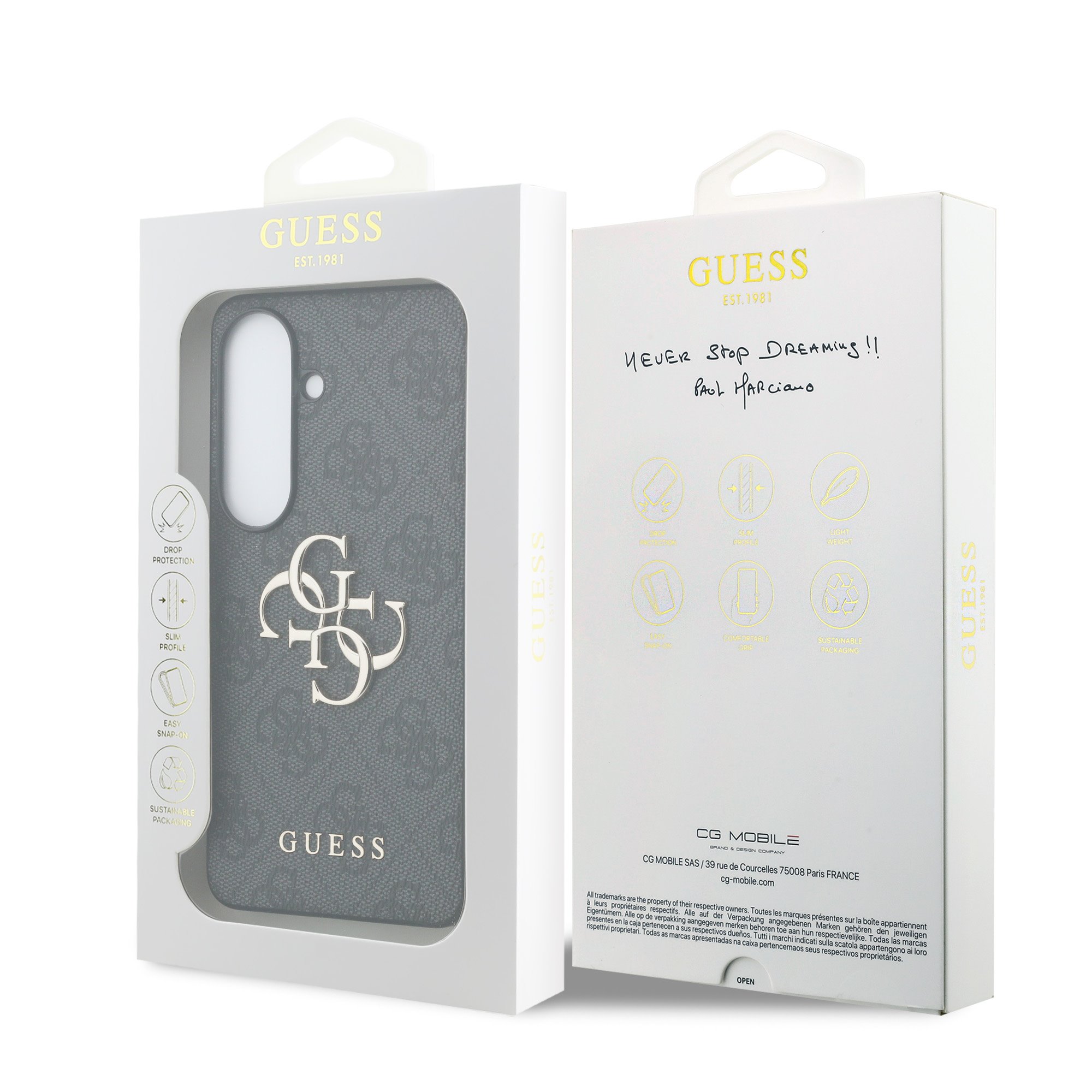 GUESS Калъф Samsung S26, PU 4G Metal Logo /сив/ – GUHCS26S4GMGGR