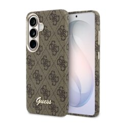 GUESS Калъф Samsung S26, PU 4G Script Metal Logo MagSafe /кафяв/ – GUHMS26S5P4FWMSW