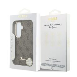 GUESS Калъф Samsung S26, PU 4G Script Metal Logo MagSafe /кафяв/ – GUHMS26S5P4FWMSW