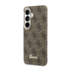 GUESS Калъф Samsung S26, PU 4G Script Metal Logo MagSafe /кафяв/ – GUHMS26S5P4FWMSW