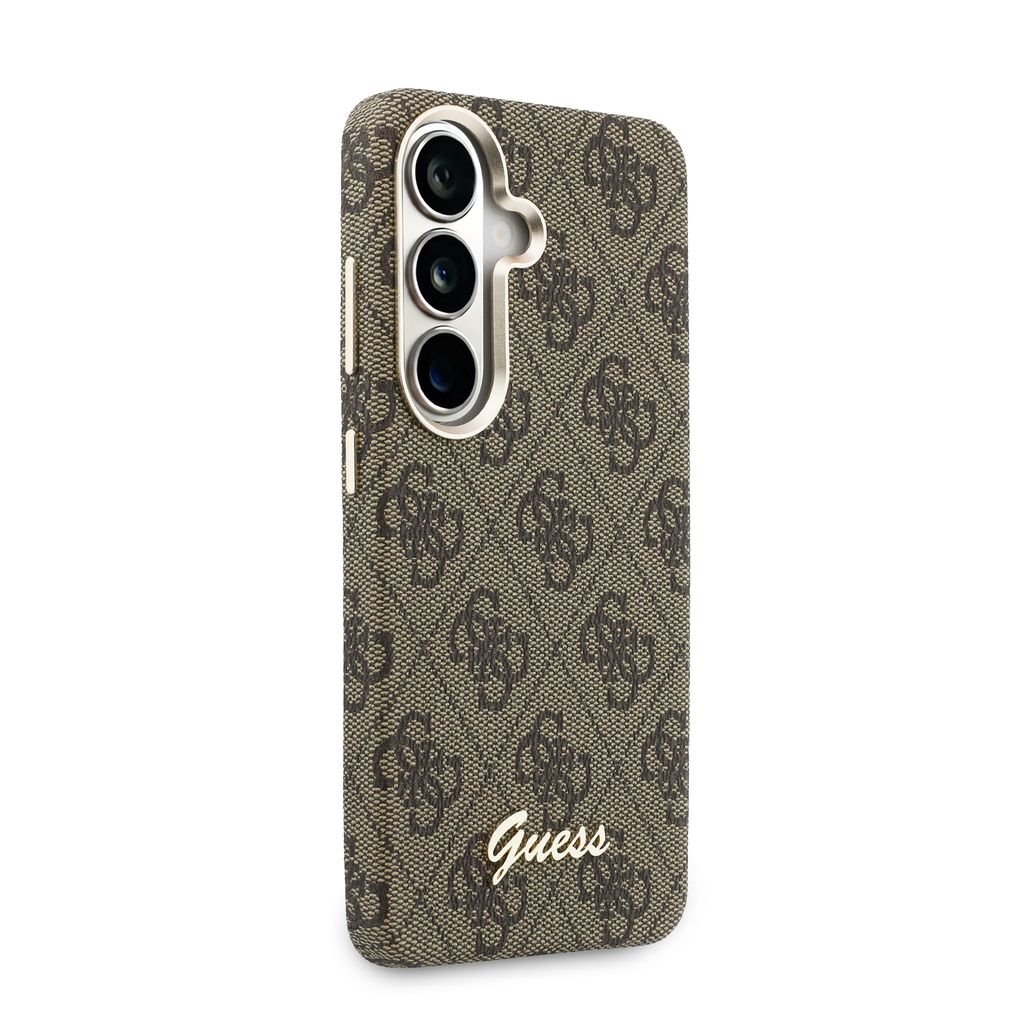 GUESS Калъф Samsung S26, PU 4G Script Metal Logo MagSafe /кафяв/ – GUHMS26S5P4FWMSW