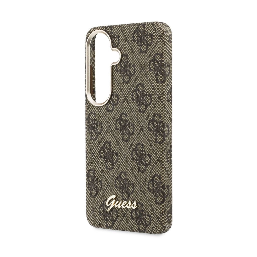 GUESS Калъф Samsung S26, PU 4G Script Metal Logo MagSafe /кафяв/ – GUHMS26S5P4FWMSW