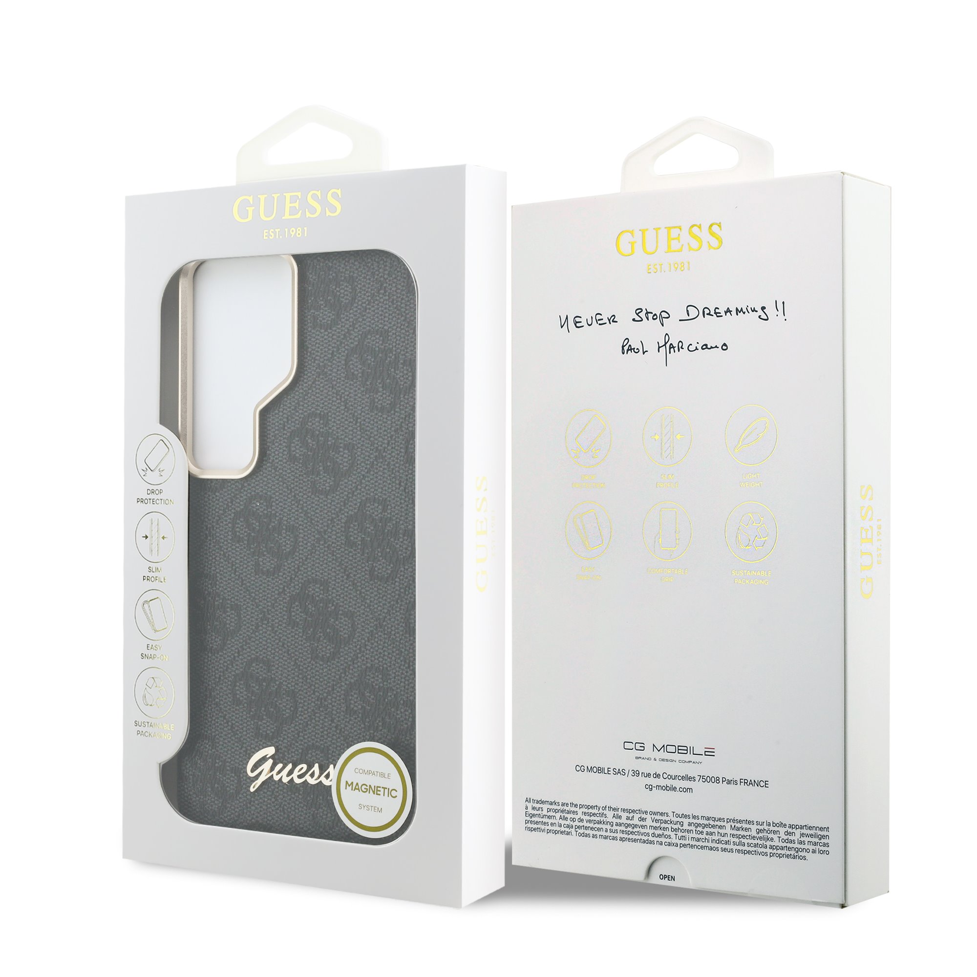 GUESS Калъф Samsung S26 Ultra, PU 4G Script Metal Logo MagSafe /черен/ – GUHMS26L5P4FWMSK