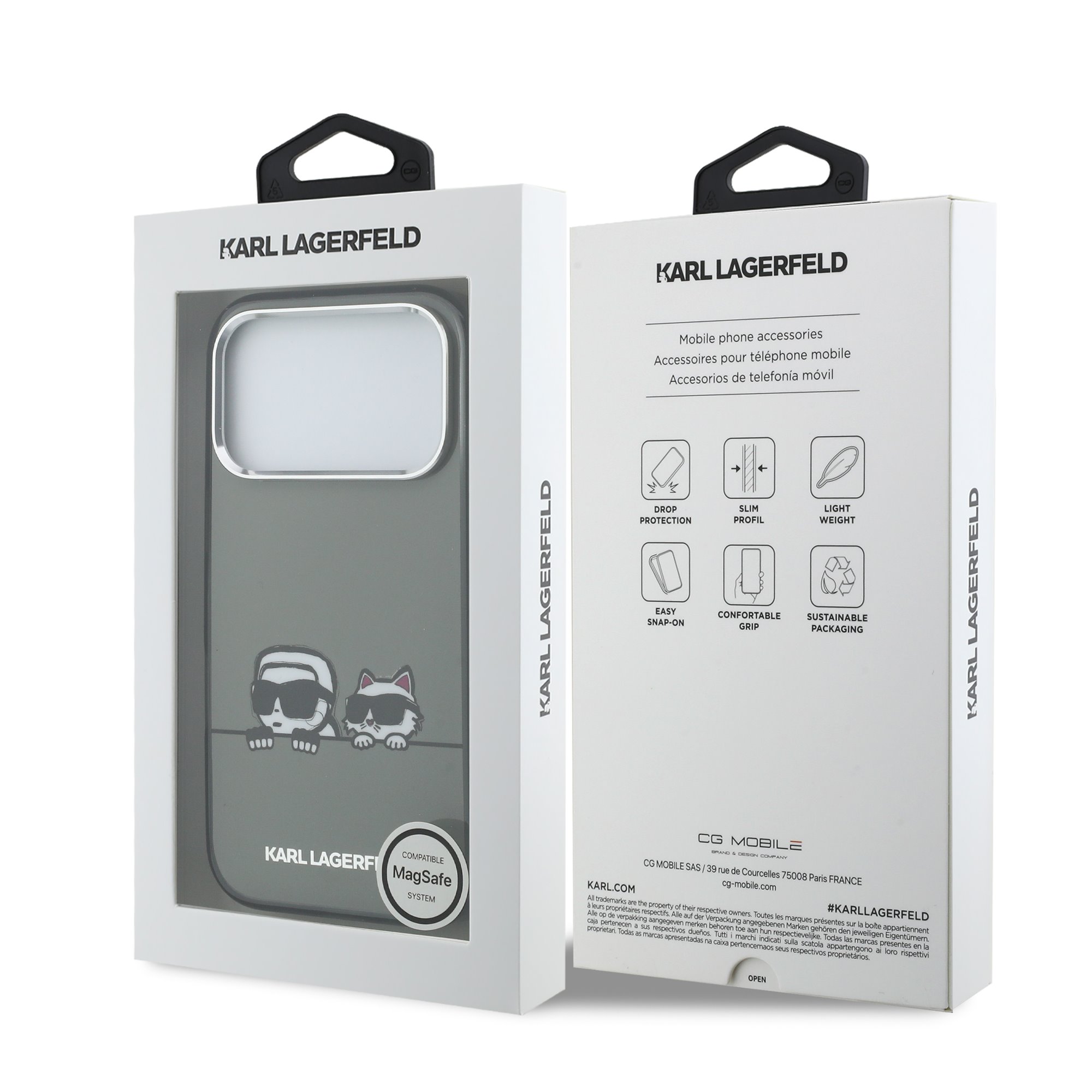 Karl Lagerfeld Калъф Apple iPhone 17 Pro Max, IML K/C Heads Logo MagSafe /черен/ – KLHMP17X6HPKACK