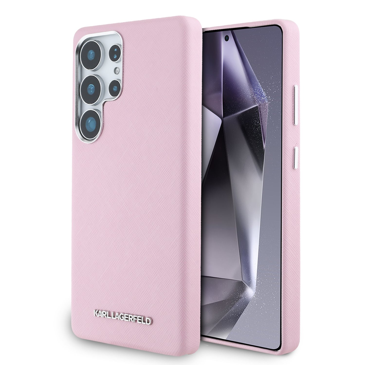 Karl Lagerfeld Калъф Samsung S25 Ultra, PU Saffiano Metal Logo and Frame /розов/ – KLHMS25LPSAFWMCP