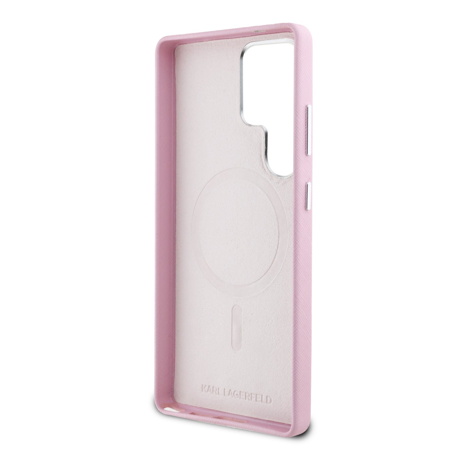 Karl Lagerfeld Калъф Samsung S25 Ultra, PU Saffiano Metal Logo and Frame /розов/ – KLHMS25LPSAFWMCP
