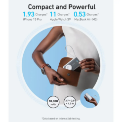 ANKER Power Bank 10000 mAh 35W + вграден кабел Type-C, MagGo Apple Watch Qi2 /черен/ – A1657H11