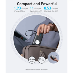 ANKER Power Bank 10000 mAh 35W + вграден кабел Type-C, MagGo Apple Watch Qi2 /черен/ – A1657H11