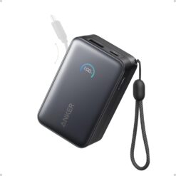 ANKER Power Bank, 20000 mAh, 45W + кабел Type-C – Type-C, Nano /черен/ – A1638H11