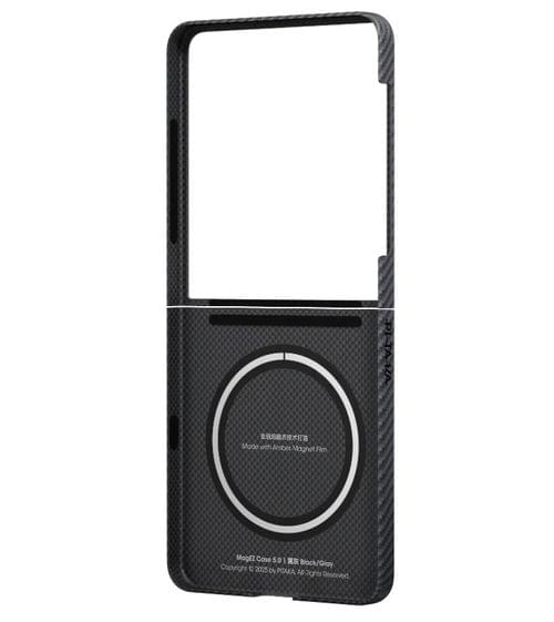 PITAKA Калъф Samsung Z Flip 7, Ultra-Slim MagSafe, black-grey twill – FBFLIP7