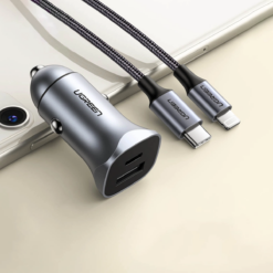 UGREEN 12V 30W, USB-A + USB-C /графит/ – CD130 / 40858