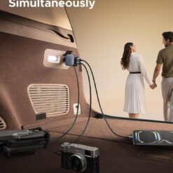 UGREEN 12V 60W, USB-A + USB-C + кабел Type-C, /графит/ – EC602 / 55212B