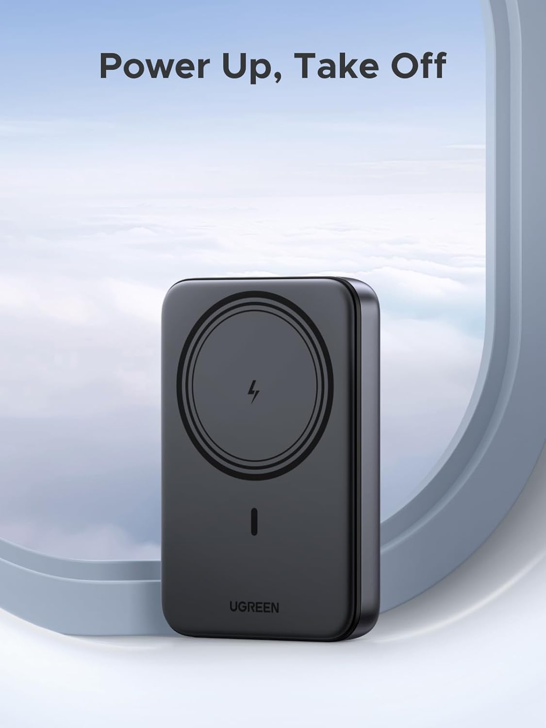 UGREEN Power Bank 10000 mAh 20W, Magnetic Wireless /графит/ – PB561 / 25919