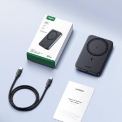 UGREEN Power Bank 10000 mAh 20W, Magnetic Wireless /графит/ – PB561 / 25919