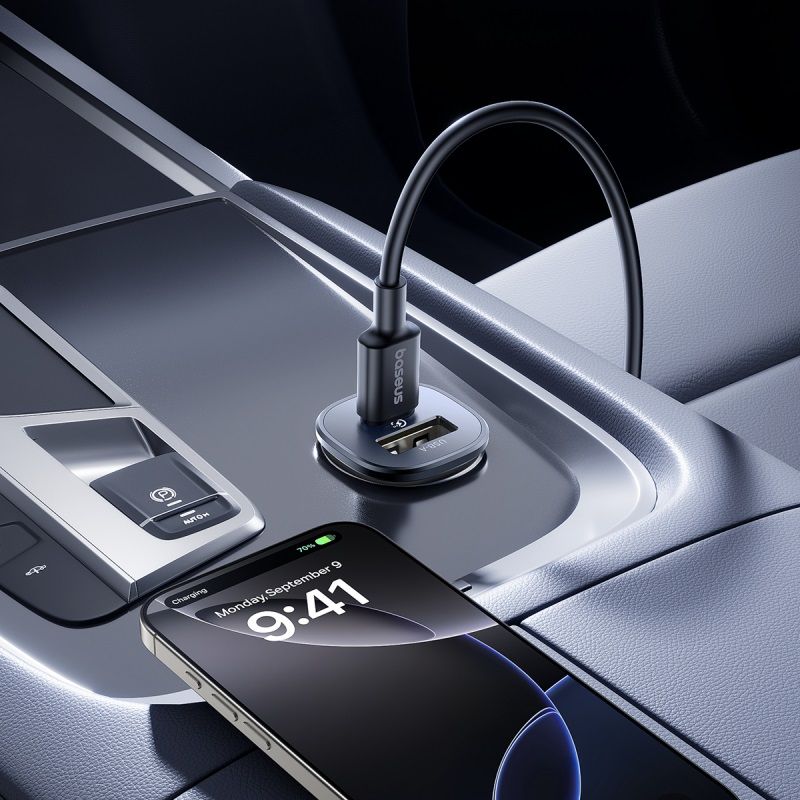 BASEUS 12V 30W, USB-A + USB-C,GoTrip DP1 /черен/ – C00072300123-00