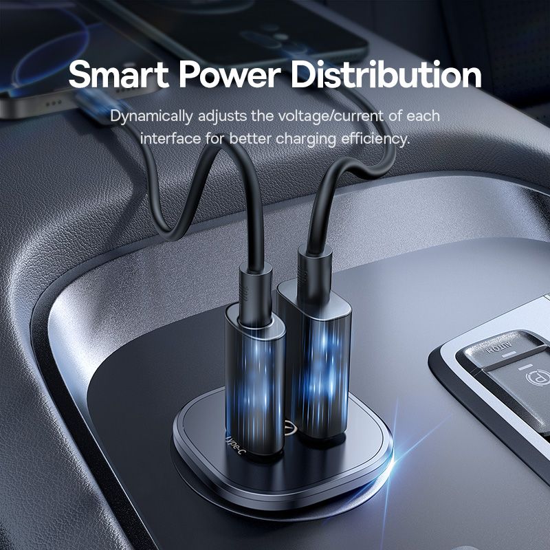 BASEUS 12V 30W, USB-A + USB-C,GoTrip DP1 /черен/ – C00072300123-00