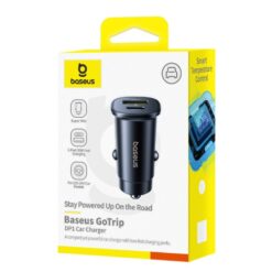 BASEUS 12V 30W, USB-A + USB-C,GoTrip DP1 /черен/ – C00072300123-00