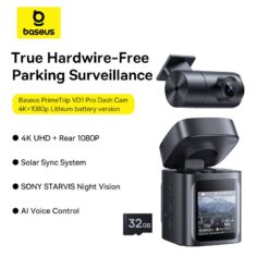 BASEUS Dash Camera PrimeTrip VD1 Pro 4K Solar Lithium Battery /черен/ – C0119800