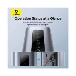 BASEUS Хъб 11-в-1 Spacemate от Type-C към 2xUSB3.0+1xUSB2.0+2xHDMI 4K+USB-C(PD)100W+USB-C(data)+2xDP+RJ45+AUX/m/3.5mm /сив/ – B00568101813-00